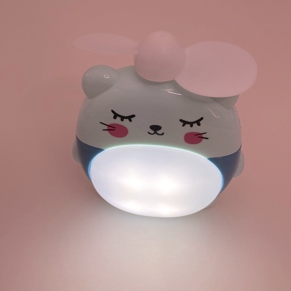 Kawaii blue mouse light/fan rechargeable portable NWT - Picture 2 of 16